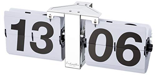 Eichmüller since 1950 Deko Flip Uhr - Tischuhr - Silber weiß