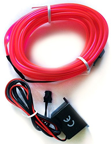 1x PINK (3 Meter) AMBIENTEBELEUCHTUNG Innenraumbeleuchtung + 1x Zigarettenanzünder Lichtleisten Strip EL Band Licht
