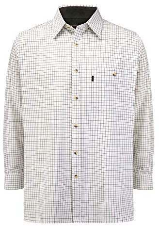 WALKER AND HAWKES - Men's Green 100% Single Brushed Cotton Brocton Durable Country Shirt - Green - 2X-Large (46'')