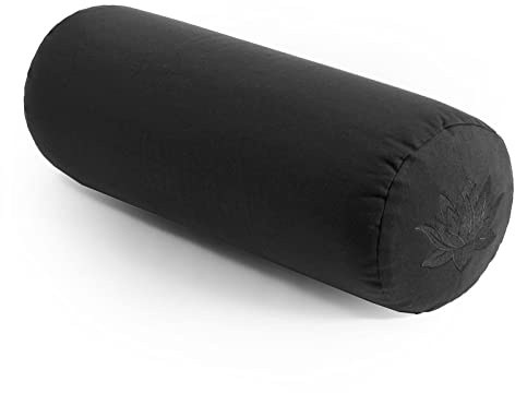 Yoga Studio Lotus Kissen, Baumwolle, mit YKK-Reißverschluss, 23 x 61 cm, Bio-Buchweizen