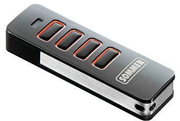 Sommer Antriebs- und Funktechnik 4018VXXX Pearl Handsender für SOMMER Antriebe, Schwarz/Rot