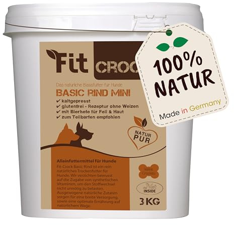 cdVet Fit-Crock hundfoder torr basic nötkött mini 3 kg, kornfri