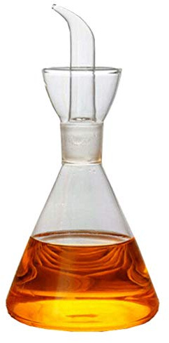 HEMOTON Huilier en verre anti- conique - Doseur à huile et vinaigre (250 ml)