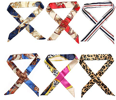 Mdecors Handtaschen-Schal-Geldbörsen-Schal Mode-Griff-Wickel-Band-Schal-Geldbörsen-Griff-Abdeckung wickelt Stirnband-Seiden-Schal für Taschen-Handtaschen ein