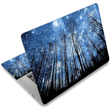 Laptop Skin Sticker Decal,12 13 13.3 14 15 15.4 15.6 inch Laptop Vinyl Skin Sticker Cover Art Protector Notebook PC (Free 2 Wrist Pad Included), Decorative Waterproof Removable,Galaxy Forest