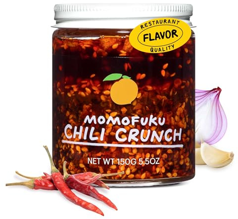 Momofuku Chili Crunch by David Chang, (5.5 Ounces), Chili Oil with Crunchy Garlic and Shallots, Spicy Chili Crisp