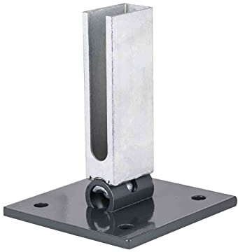Flexible Bodenplatte anthrazit 60 x 40 mm Zaunpfosten bis 2030 mm Zaunhöhe