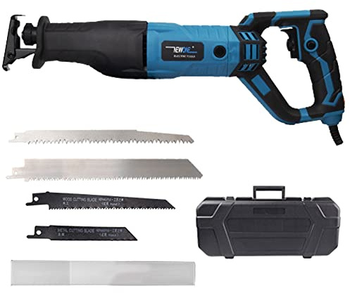 Aocay Knochensäge Elektrisch, Handheld Kommerzielle Heim Knochensäge Maschine für Geschnittene Knochen Steak, 1050W Einstellbare Geschwindigkeit Fleischersäge, 180° Drehbarer Körper Blue