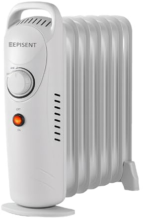 EPISENT Oil Filled Radiator Heater 7 Fin 700W, Compact & Quiet Portable Electric Heater with Adjustable Thermostat, Overheat & Tip Over Protection, Free Standing Oil Filled Radiator for Home & Office