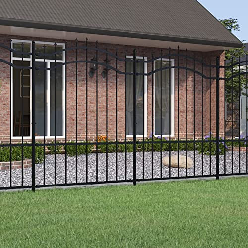 Homgoday Recinzione da Giardino con Punta a Lancia Recinzioni per Giardino Recinzione da Giardino Staccionata Staccionata da Giardino Recinzione per Giardino Recinzioni Nera 190cm Acciaio