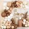 Brown Balloon Arch Kit, Retro Coffee Balloon Garland with Brown Balloons, Beige Balloons, Nude Balloons and Cream Balloons, Baloons for Baby Shower Decorations Neutral, Birthday, Teddy Bear Party