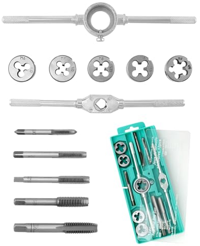 QWORK® 12-teiliges Gewindeschneider Set - Lagerstahl - Metrisch M6-M12