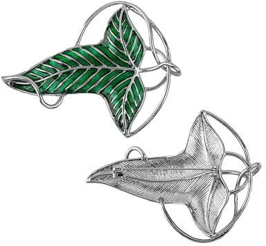 Cinereplicas Seigneur des Anneaux – Broche Feuille de la Lórien 6,7 x 5 cm – Licence Officielle