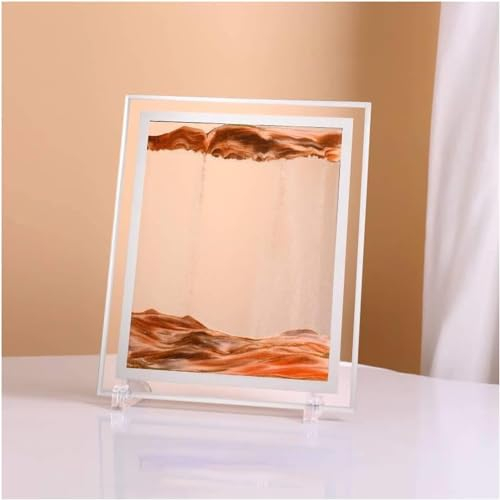 Moving Sand Art Desktop Ornament, kvicksandsmålningsprydnad 5&7&10'' Sand Art, Timglas, Moving Sand Art, Sand Art Liquid Motion, 3D tredimensionellt timglas, Roterande fotoram, Dekompressionssandmålni
