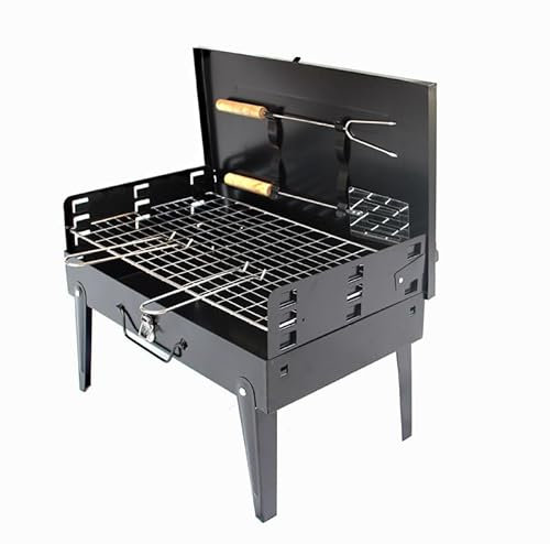 Barbecue pliable style valise, mini fumoir de pique-nique, grille pour barbecue, facile à transporter, barbecue à charbon de bois geill