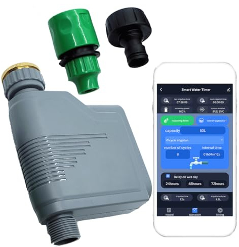 Timer di irrigazione intelligente,centralina irrigazione per Tuya per Zigbee Timer di irrigazione intelligente Registratore di flusso d'acqua Controller d'acqua