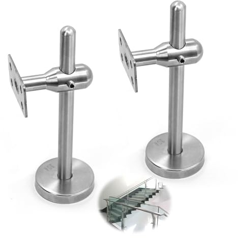 Soporte Pasamanos Ajustable Acero Inoxidable, 2 Piezas Soportes Baranda Barandilla Pasamano, Barandillas Accesorios Escaleras, para Protección de Seguridad en Escaleras, Baños, Pasillos etc
