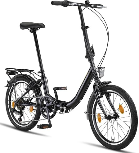 Chillaxx Bicicleta Urban de 20 Pulgadas, Bicicleta Plegable, Cambio de 6 velocidades, luz LED de batería, Sistema de Plegado rápido, Bicicleta Plegable
