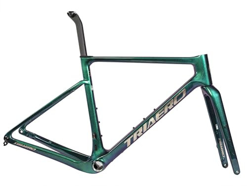Ican Graro, telaio di bicicletta gravel in carbonio, con supporto posteriore UCI e UDH, attacco T47, 49/52/54/56/58 cm (Camaleonte, 56 cm)