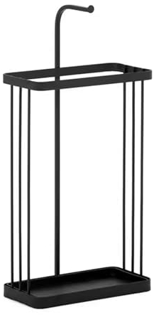SZRWOPLO Paragüeros Paragüero de Pie, Paragüero Para Salón, Paragüero de Metal Negro, Para Interior Y Exterior, Base Fuerte