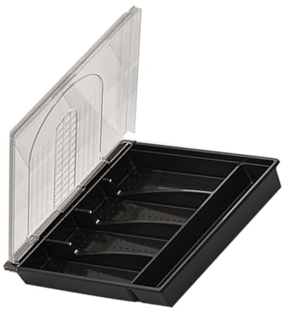 Alipis Boîte de Rangement la Cuisine à Compartiments, Noir, PP Pet