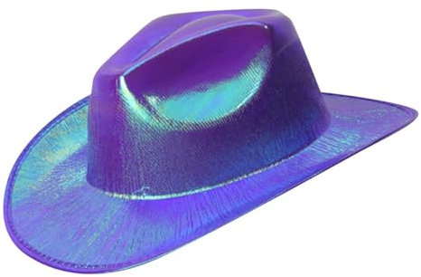 Whakano Glitzer Cowboy Hut,Disco Cowgirl Hut,Cowboyhut Kostüm Accessoires für Erwachsene,Disco Outfit,Kappe Kopfbedeckung für Cosplay Party Halloween Mottoparty Karneval Kostüm Zubehör,Lila
