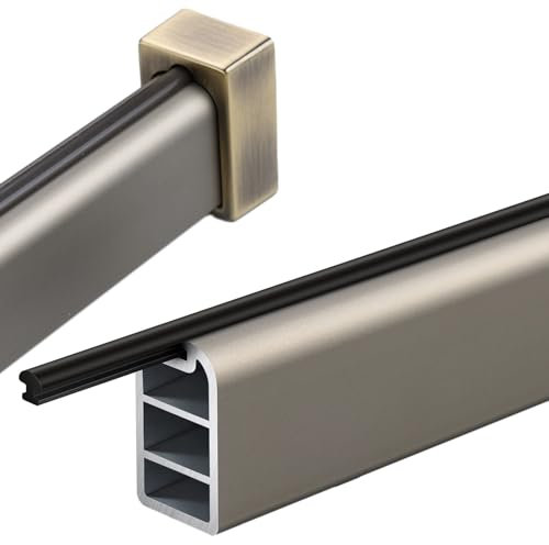 Leise verschiebbare Metall-Kleiderstange, geräuschlos, Kleiderstange zum Aufhängen von Kleidung, 100 kg Tragkraft, Bekleidungsgeschäft, Schlafzimmer-Organizer (Kupfer, 48,3 cm)
