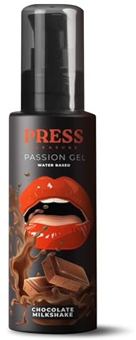 Press Pleasure Chocolate Milkshake Water-Based Lubricant - Edible & Silky Smooth Adult Lube - Toy-Compatible, Travel-Friendly, Vegan (100ml)