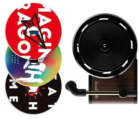 DAWCBVJQ Car Fragrance Diffuser - Retro Record Player Auto Decor With 3 Aromatherapy Sheets, Golden Car Air Freshener