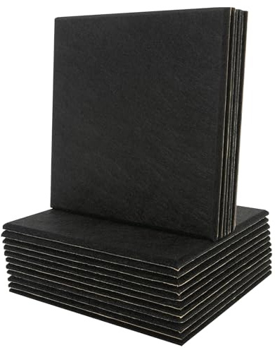 18-StüCk Akustikplatten Schallabsorber Schallschutz Mit Hochdichte Wandfliesen Akustikschaumplatten Studio Schallbehandlung SchalldäMmungs-Platten für Büros KTV Kino Schlafzimmer usw (Schwarz)