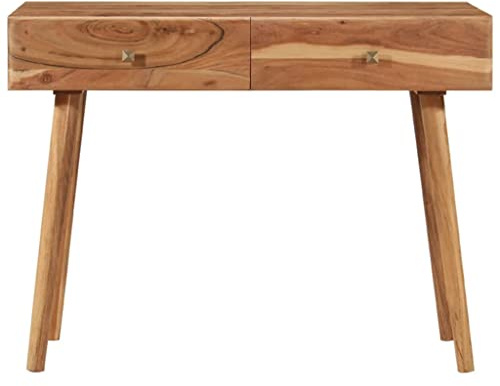 HETFTJN Tavolo Da Lavoro Scrivania Gaming Tavolo Salvaspazio Scrivania Pc - Scrivania 100x51x76 cm in Legno Massello di Acacia per Studio Ufficio Camera Da Letto Biblioteca