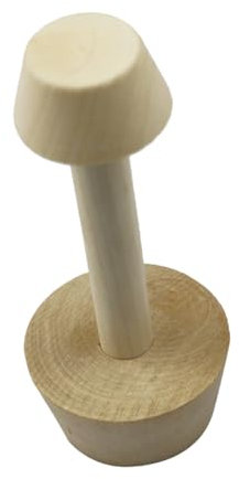 SECFOU Holz Eierkuchenform Mit Doppelkopf-design Gebäckstampfer Aus Naturholz Backwerkzeug Für Mini-kuchen Und Tortenböden