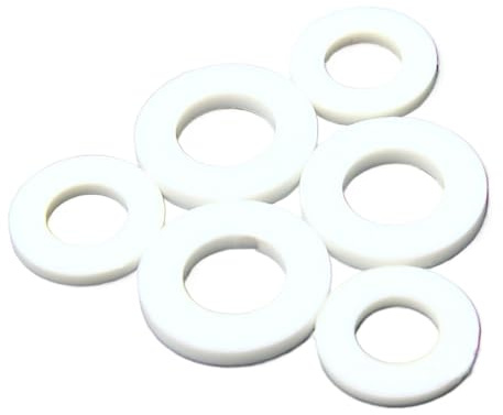 Épaisseur 3mm POLYTETRAFLUOROETHYLENE RONDELLES PLATS HAUTE TEMPÉRATURE JOINTS PLATS EN TEFLON ID 6MM-325MM (5,10mmIDx18mmOD)