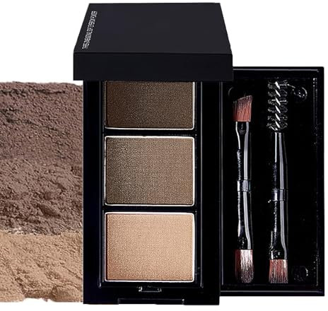 Eyebrow Powder Set, 3 Färbe Augenbrauen Puder, Wasserfest & Wischfest Augenbrauenpuder mit Bürste, Multipurpose Augenbrauen Farbe für Natürlich Aussehende Augenbrauen den Ganzen Tag, Feines Pulver