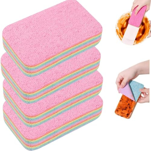 Set di 4 spugne multistrato, Spugna in microfibra a 12 strati, panno multistrato per la pulizia della polvere, La spugna ultra assorbente composta da 12 strati in microfibra staccabili, ideale per ten