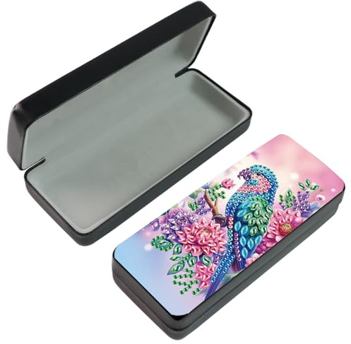 DCIDBEI Diamond Painting Glasögon Organizer 5D Diamantmålning Glasögonhållare Resa Glasögon Organisatör Vägg Glasögonlåda Display Blommor Fåglar