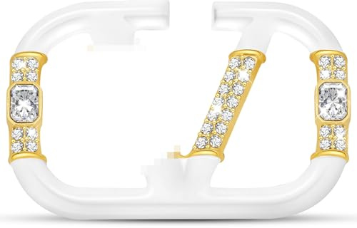 Weiß Buchstabe V Brosche Zirkon,CC Brosche,Damen CC Brosche,Perle Brosche,Modern Brosche,Große Broschen für Kleidung Brief Brosche,Dupes,Ideal Geschenk für Frauen, ideal für Geburtstage,Muttertag