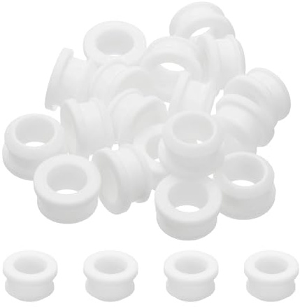 PATIKIL 18pcs Wire Grommet, 15mm Mounting Dia Plastic Grommets Cable Snap Bushing Cable Mounting Hose Bushing Grommet Protector Fasteners Locking Silicone for Wire Cable Hose, White