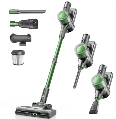 Ziaggnar Aspirateur Balai sans Fil Puissant 45KPa avec Écran LED, 50Min Autonomie, Batterie Rechargeable, Léger et Silencieux 3 en 1 pour Poils d'animaux/Tapis/Sols Durs/Canapé/Voiture