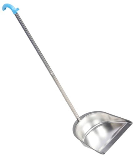 LRXIYODE Recogedor De Basura De Acero Inoxidable 1mm Desmontable Mango Largo Pala para Limpieza Hogar y Oficina Recogedor Ergonómico Resistente Barrer