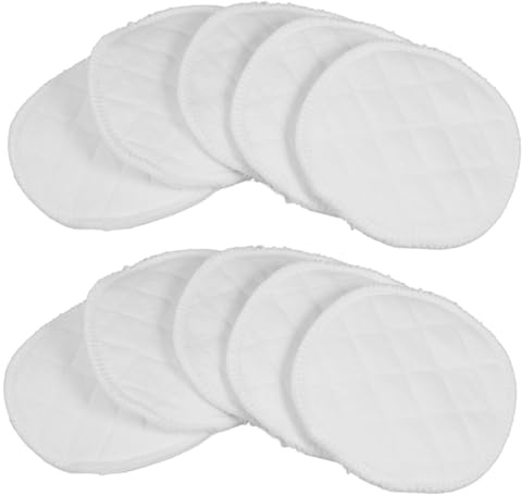 WRITWAA 10 St Återanvändbara Amningsinlägg i Tvättbara Bröstvårtsinlägg för Läckageskydd Absorberande Bekväma för Gravida Kvinnor Vit Design för Dagligt Bruk