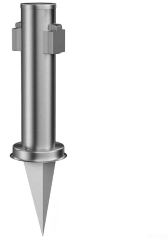 Colonne de prise de jardin pour extérieur en acier inoxydable à 2 voies avec piquet de terre Anthracite (couleur inoxydable)