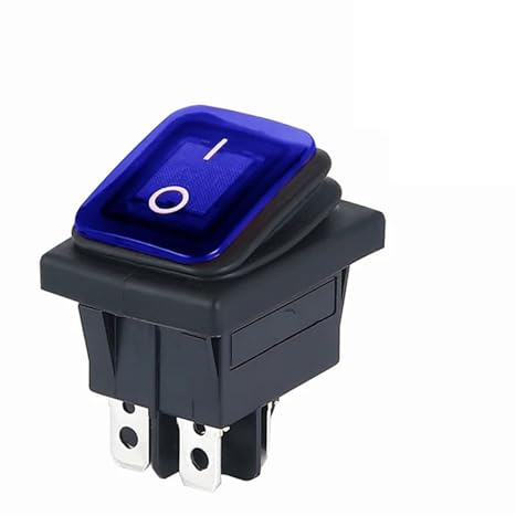 Interrupteur marche/arrêt KCD4 étanche et résistant à l'huile, 1,2 m, 2 fichiers, rouge, vert, avec lumières, interrupteur à bascule de 1,8 m, LED 12 V, 220 V(3END YELLOW,220V)