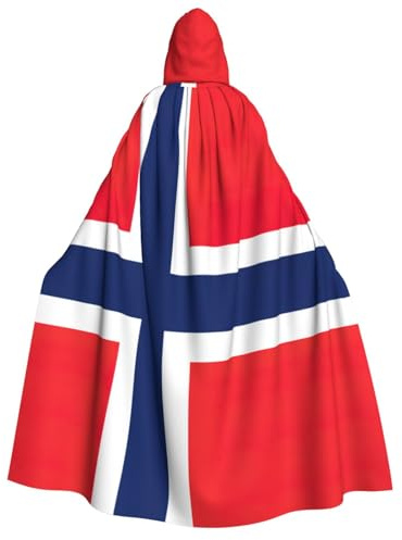 NImongt norsk flagga tryck vuxen en storlek mantel med huva cosplay halloween karneval jultema kostym