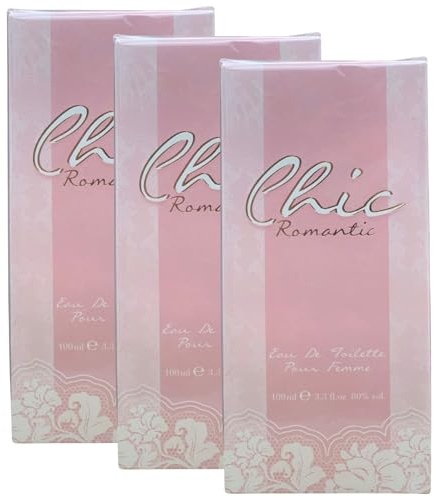 Eau De Toilette Donna CHIC Romantic, Fragranza Femminile Elegante, Naturale e Sexy 100ml (3 Unità)