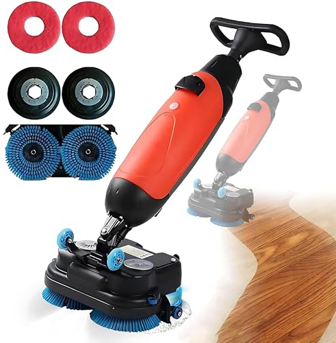 Dfdieratve Machine de Nettoyage des Sols, Autolaveuse sans Fil Professionnelle avec Double Brosse Rotative 360°, Autonomie Longue 2 Heures, Usage Intensif Restaurant, Hôtel, Supermarché