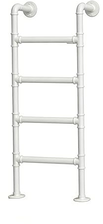 ZENSTYW Trappa med 4 steg, våningssängar, robust nödstege, källarfönster, brandstege i metall, vit (140 cm/55 tum)