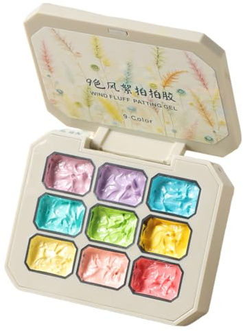 Gel per Stampa Set da 9 Colori con Spugnetta per Decorazione Unghie Gel | Arte Manicure Con Cura Bellezza A Lunga Durata Per Vacanze Estive E Primaverili