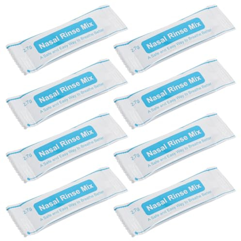 IMIKEYA Lot de 80 sels de rinçage nasal emballés individuellement en plastique blanc pour nettoyer les cavités nasales, convient aux adultes