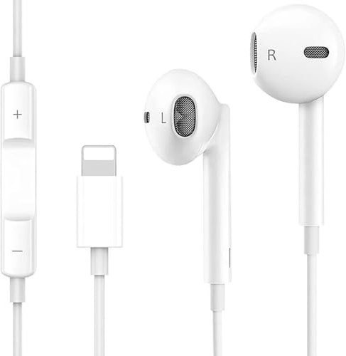 Qi Gxinr In Ear Headphones for iPhone 12, Wired Earbuds with Microphone and Volume Control,Earphones Wired Hi-Res Extra Bass Compatible with iPhone 14 Pro Max/13/12/12Pro/11/X/XS/SE/XR/8Plus/7